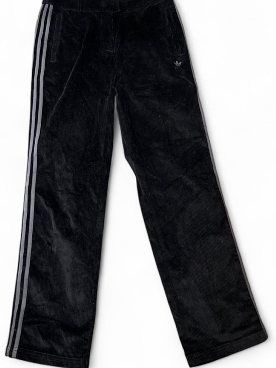 adidas Pants - Adidas Womens Black Corduroy SST Track Pants with gray Side Stripes